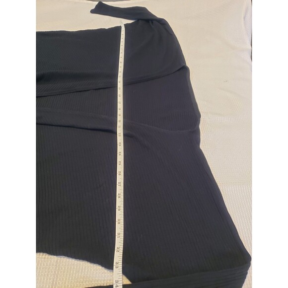 NWOT Hackwith Design House Women's XS Wrap Cardigan Black Ribbed Boho Minimal - Picture 4 of 5